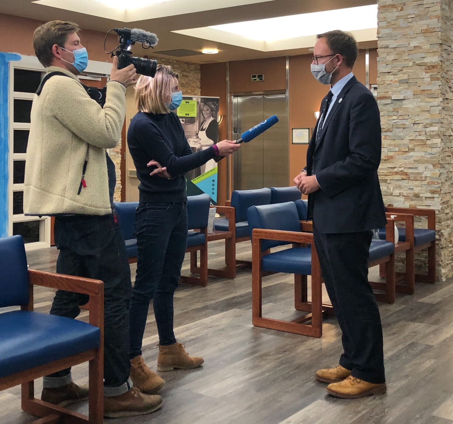 Rep. Matt Soper is interviewed by French TV